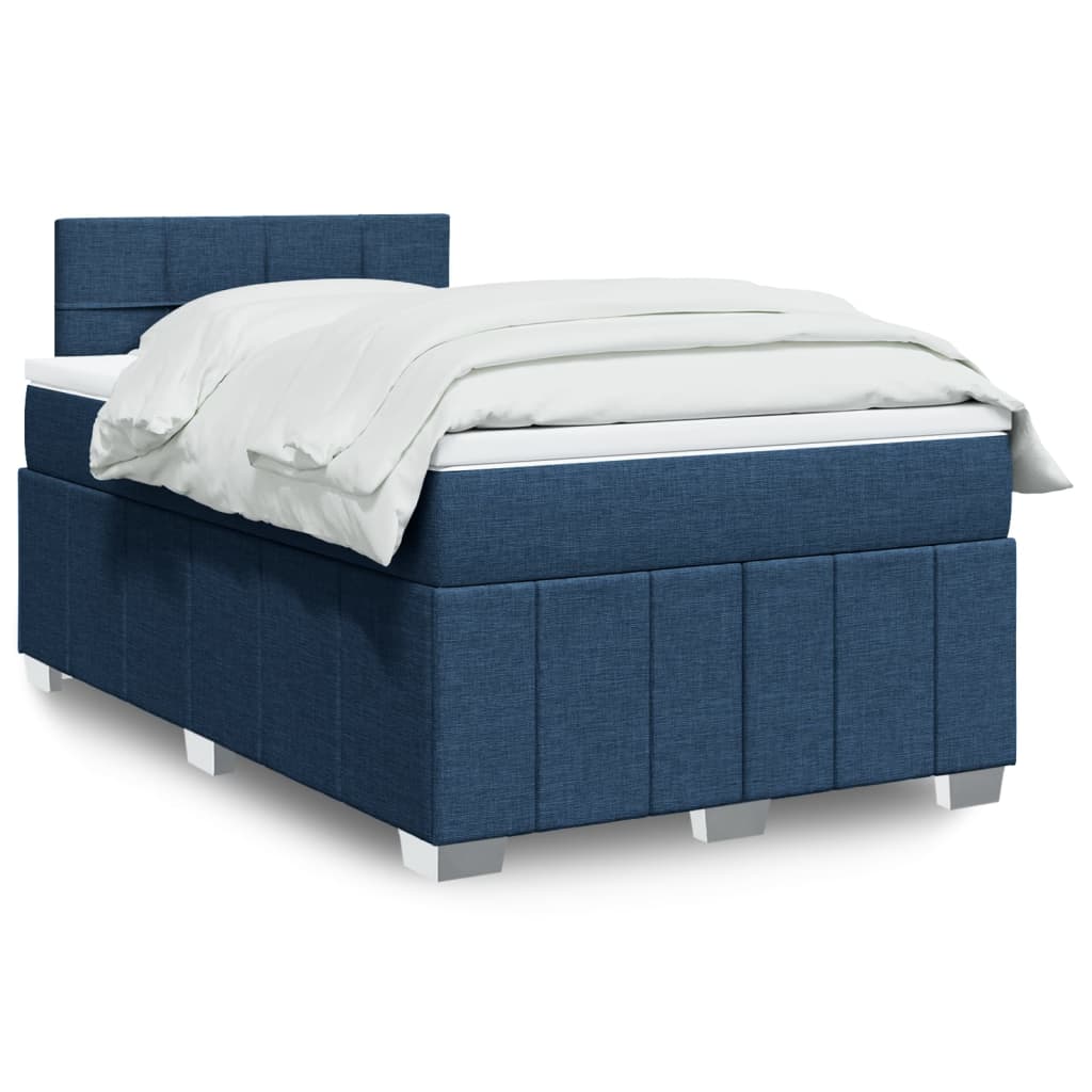Boxspringbett Mit Matratze Stoff Blau