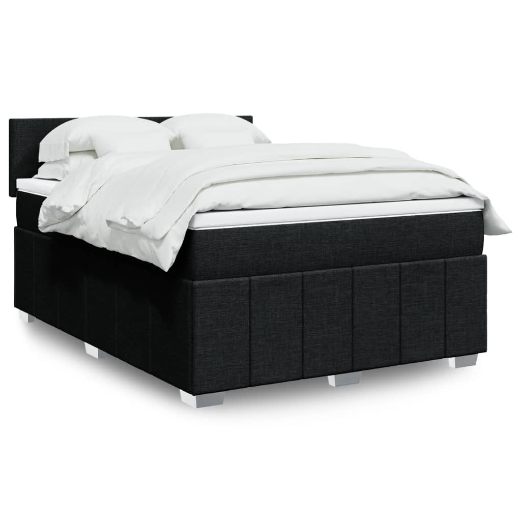 Boxspringbett Mit Matratze Stoff Schwarz