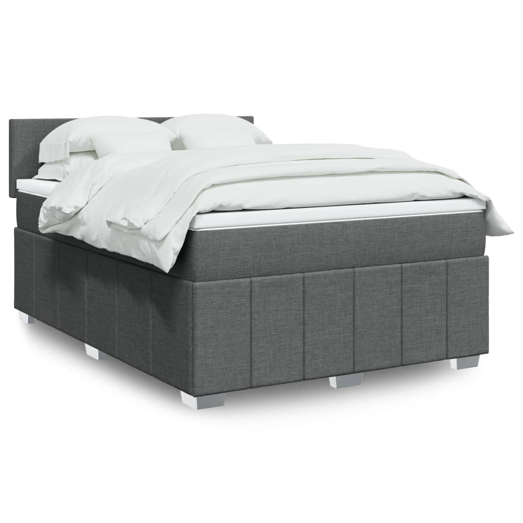 Boxspringbett Mit Matratze Stoff Dunkelgrau
