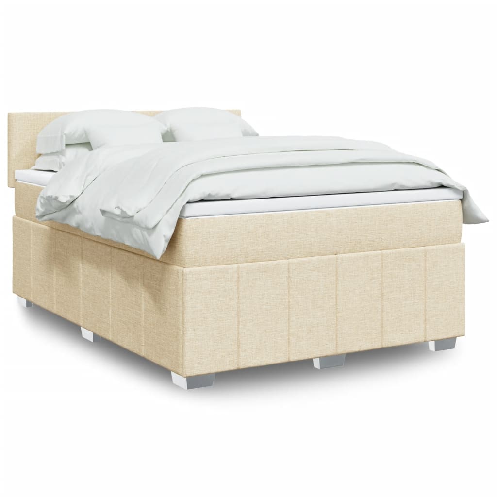 Boxspringbett Mit Matratze Stoff Creme