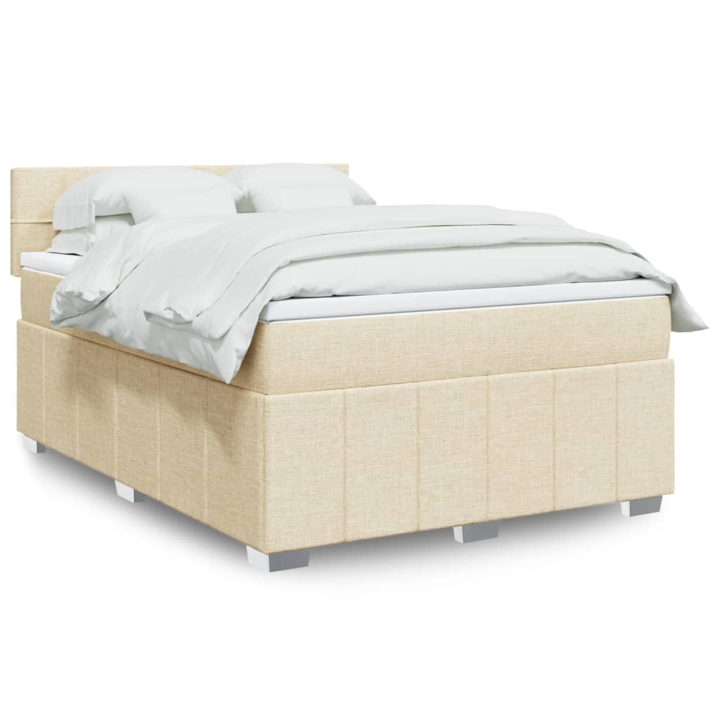 Boxspringbett Mit Matratze Stoff Creme