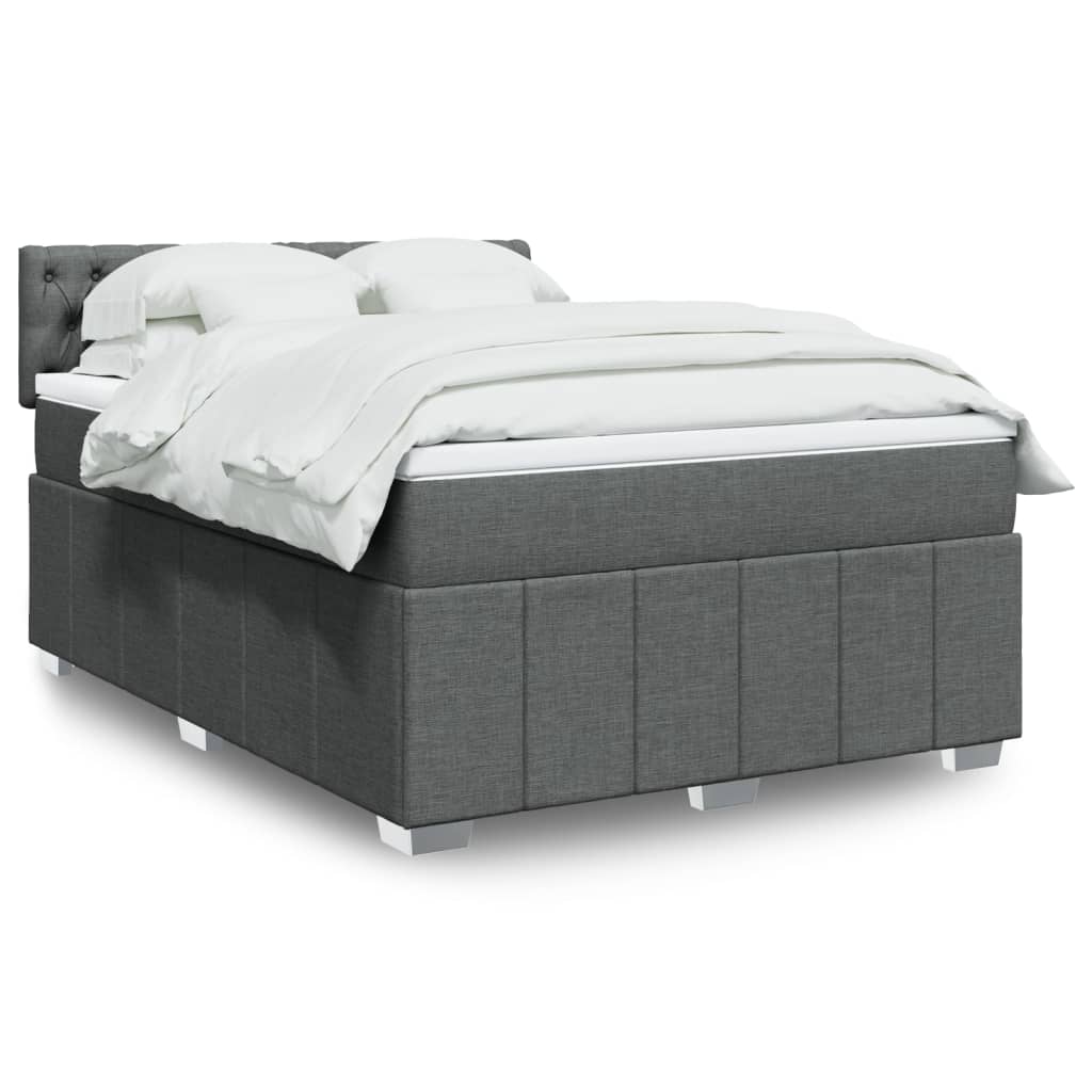 Boxspringbett Mit Matratze Stoff Dunkelgrau