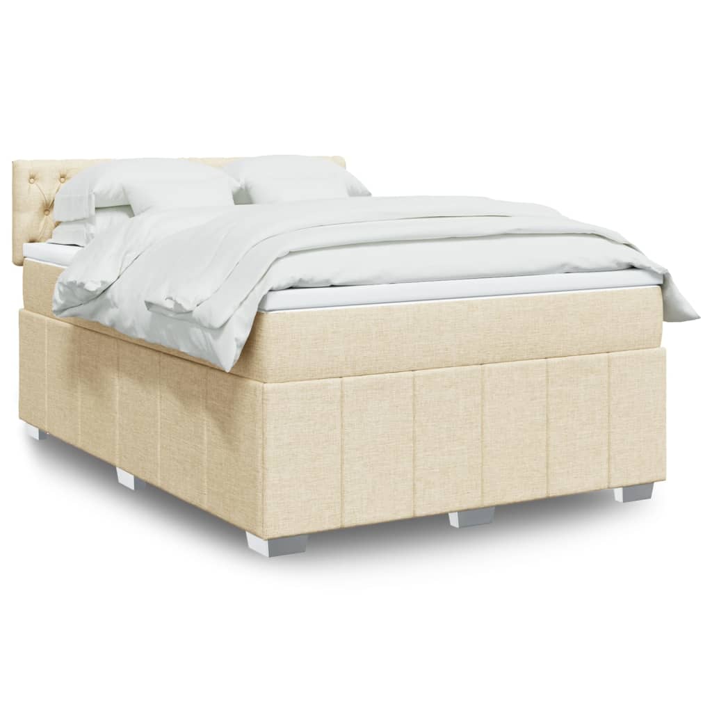 Boxspringbett Mit Matratze Stoff Creme
