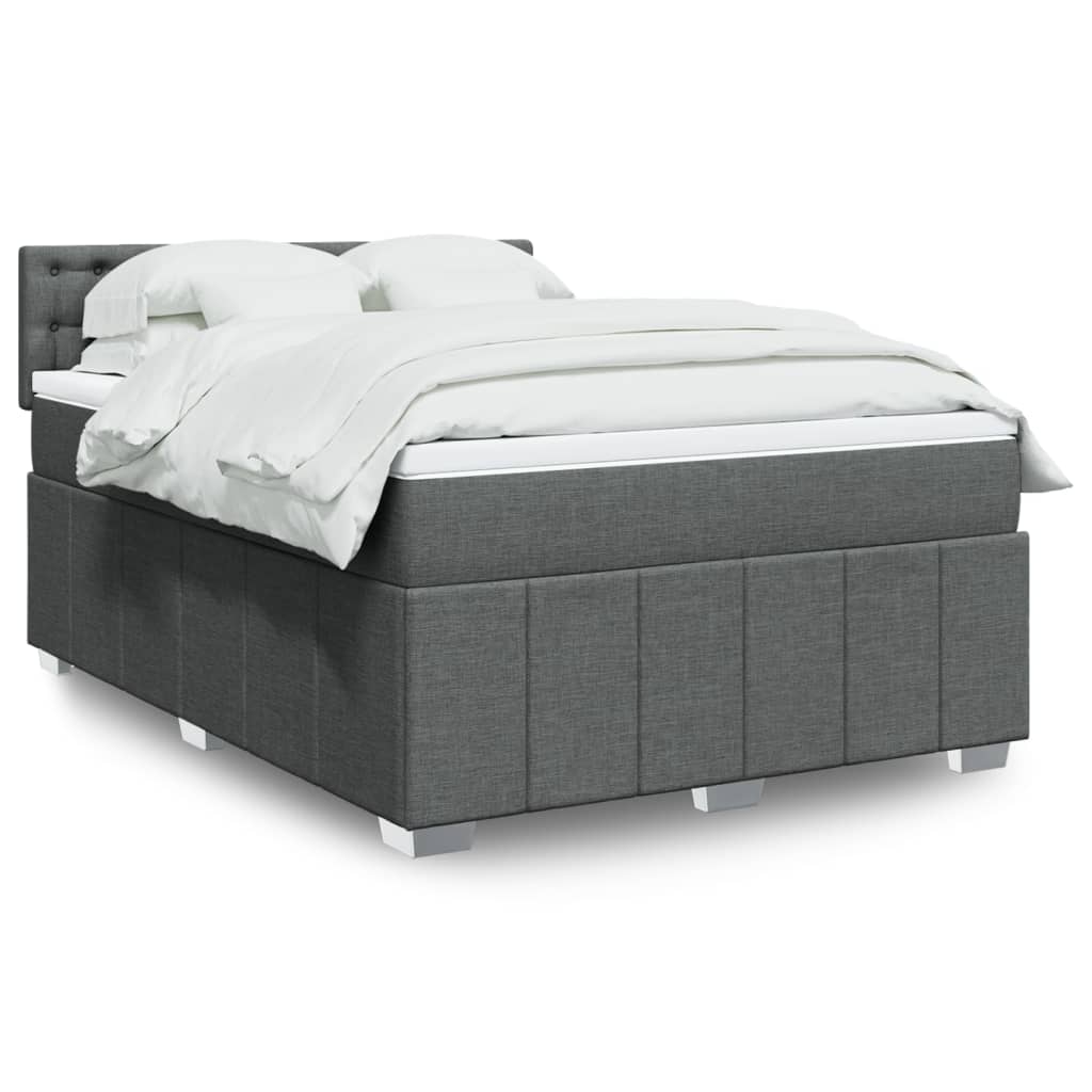 Boxspringbett Mit Matratze Stoff Dunkelgrau