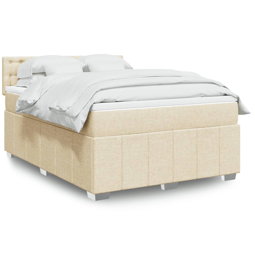 Boxspringbett Mit Matratze Stoff Creme