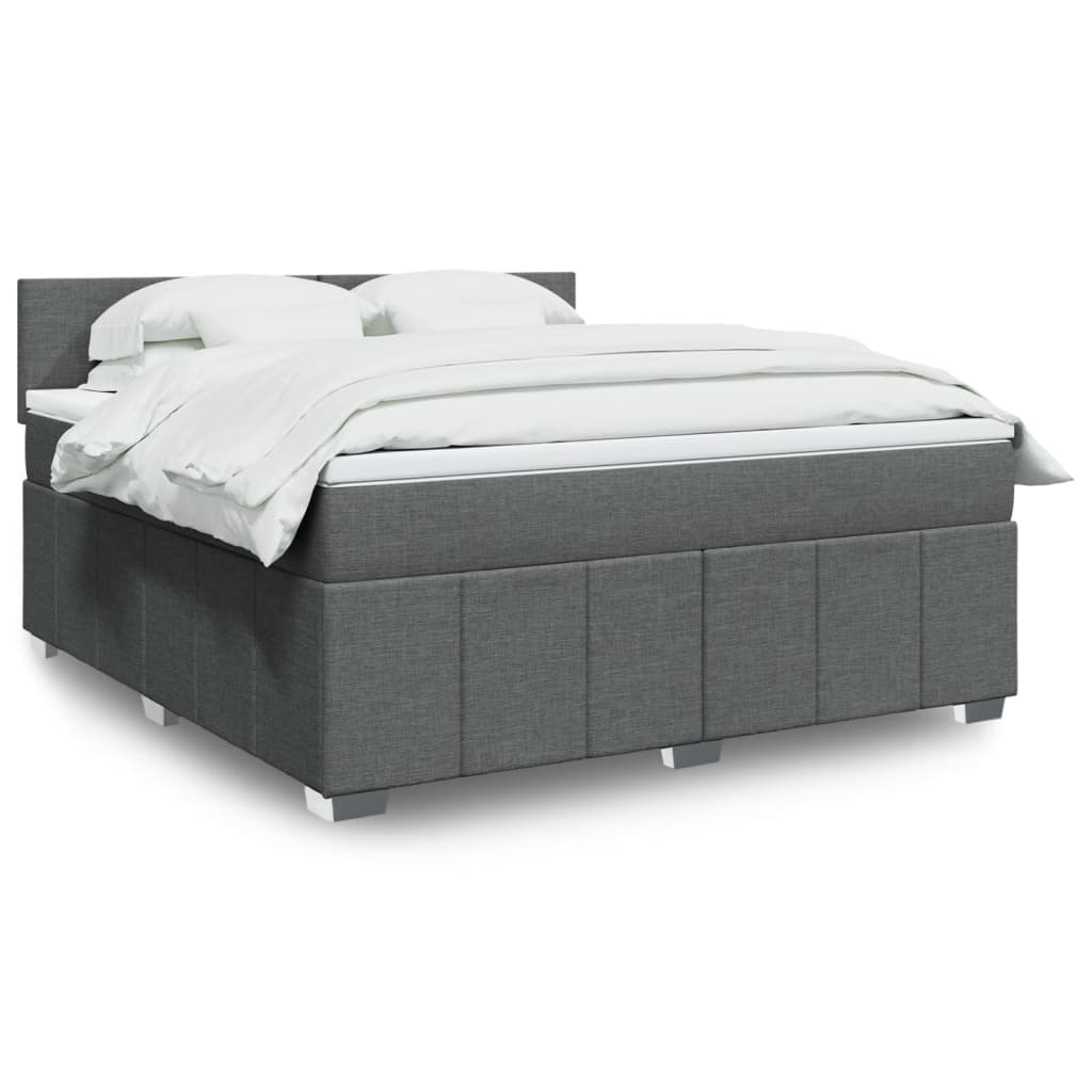 Boxspringbett Mit Matratze Stoff Dunkelgrau