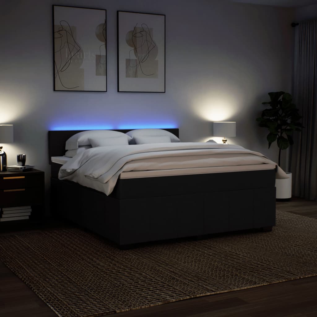Boxspringbett Mit Matratze Stoff Schwarz