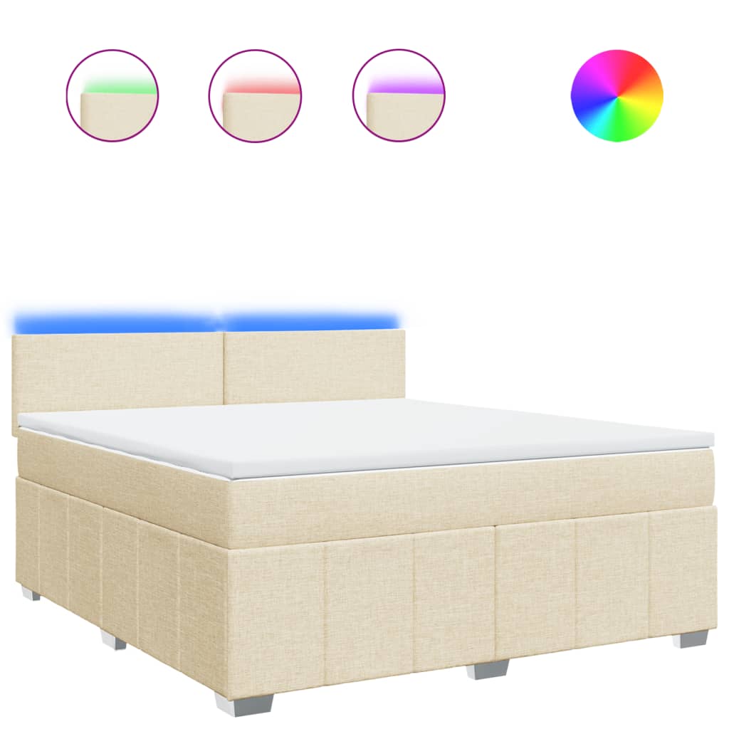 Boxspringbett Mit Matratze Stoff Creme