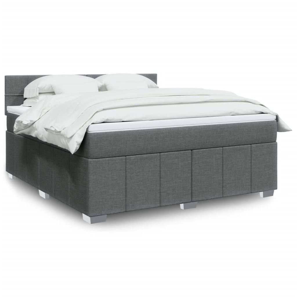 Boxspringbett Mit Matratze Stoff Dunkelgrau