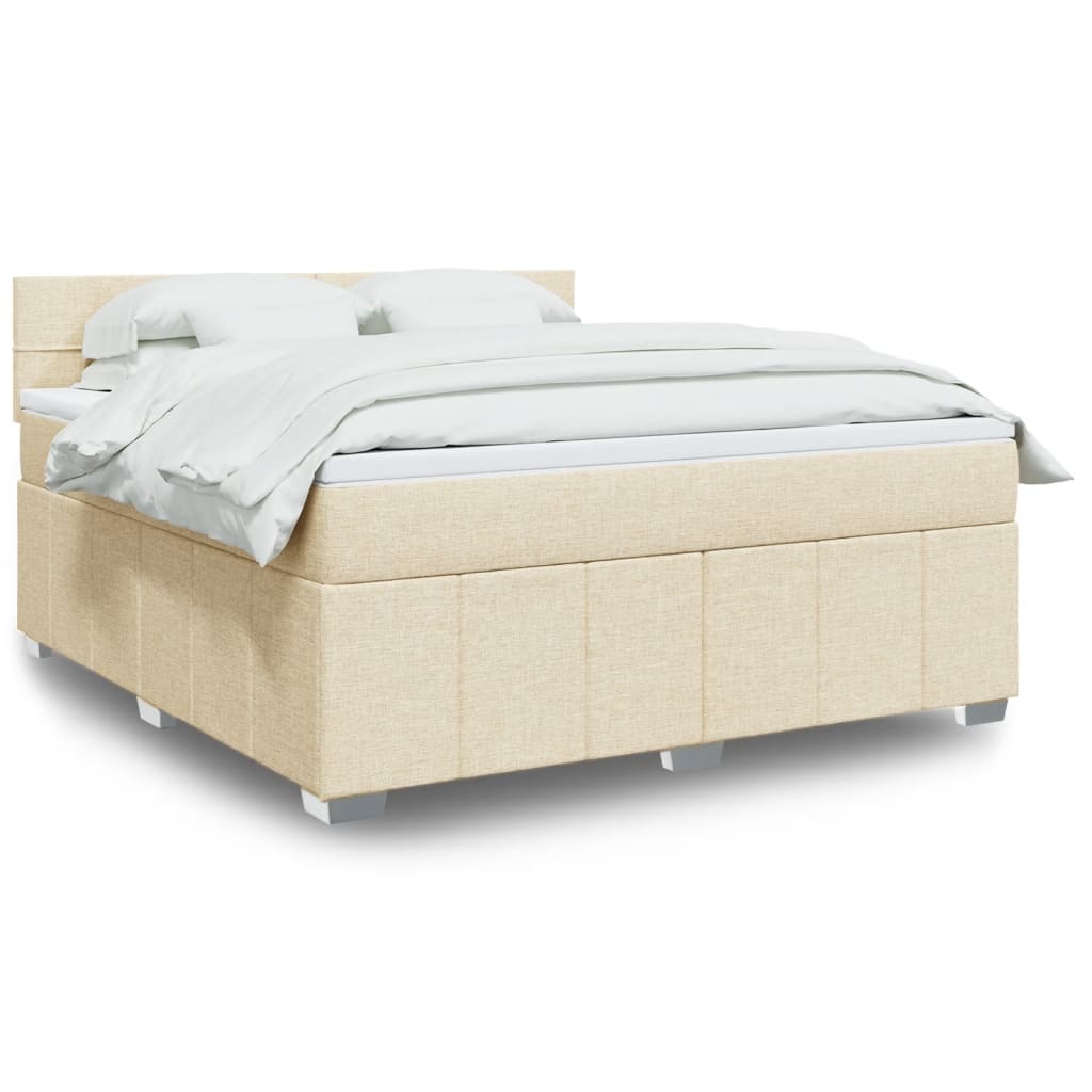 Boxspringbett Mit Matratze Stoff Creme