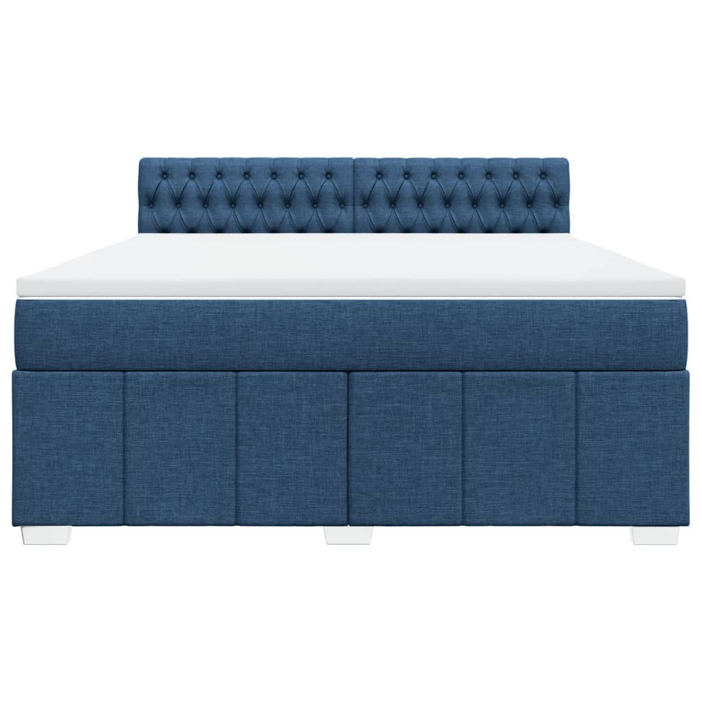 Boxspringbett Mit Matratze Stoff Blau