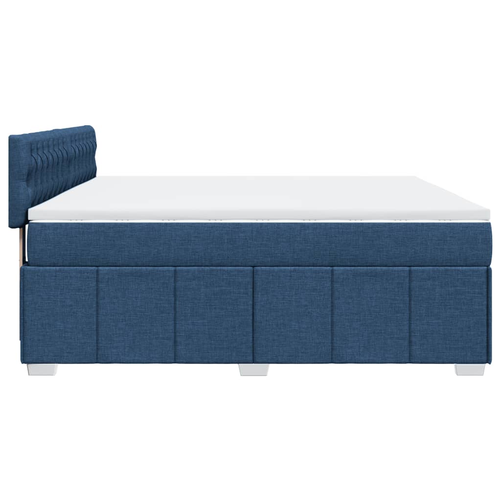 Boxspringbett Mit Matratze Stoff Blau