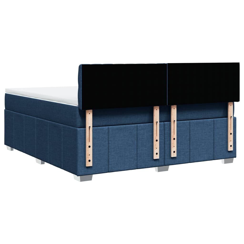 Boxspringbett Mit Matratze Stoff Blau