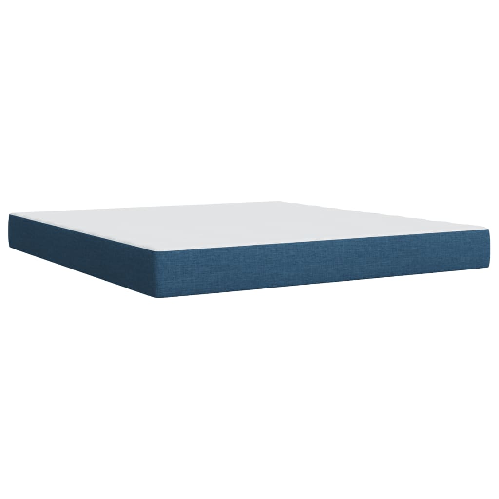Boxspringbett Mit Matratze Stoff Blau