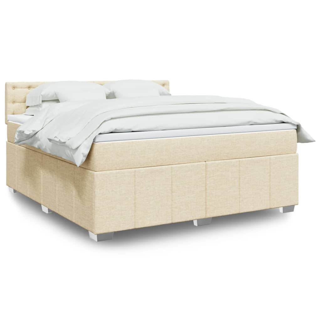Boxspringbett Mit Matratze Stoff Creme