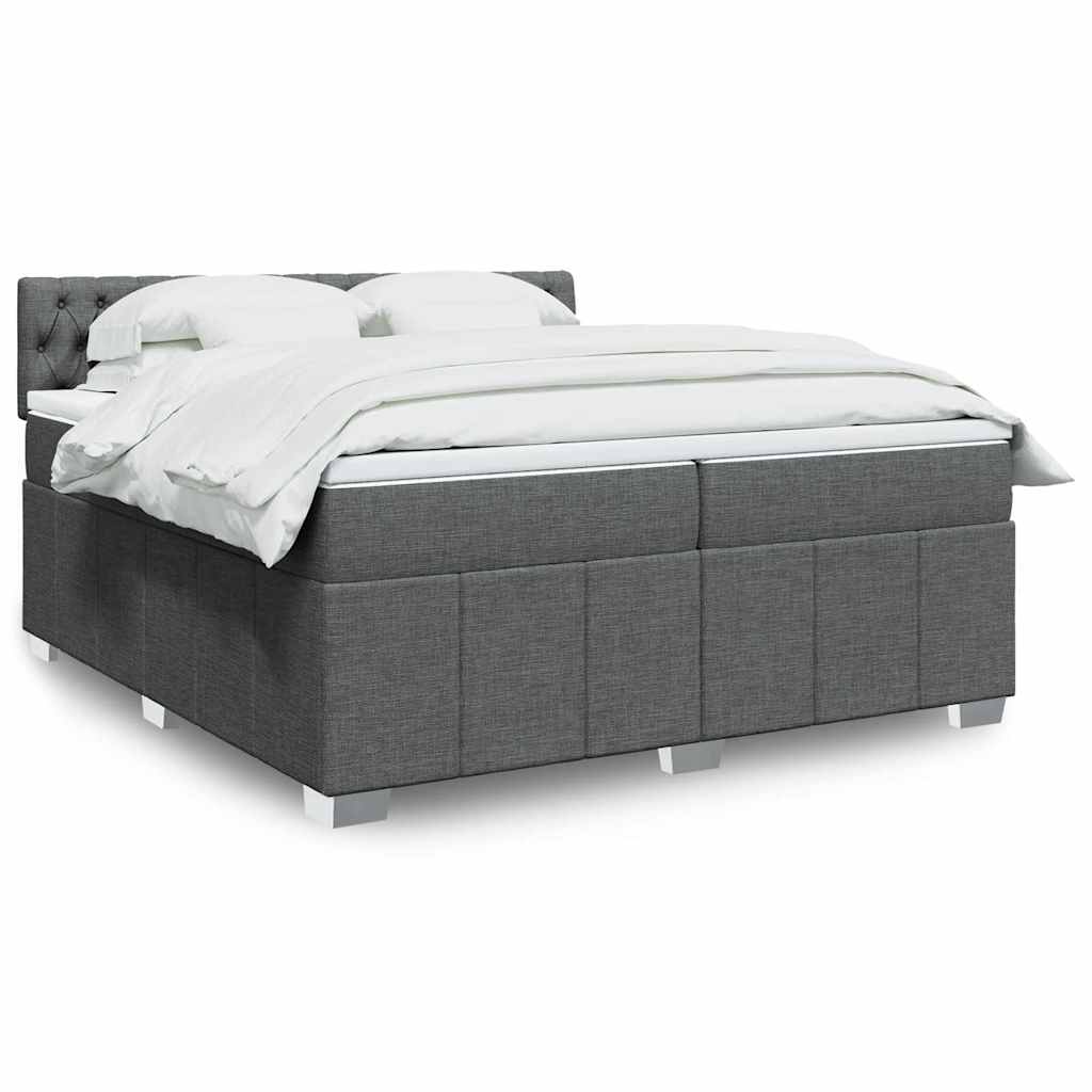 Boxspringbett Mit Matratze Stoff Dunkelgrau