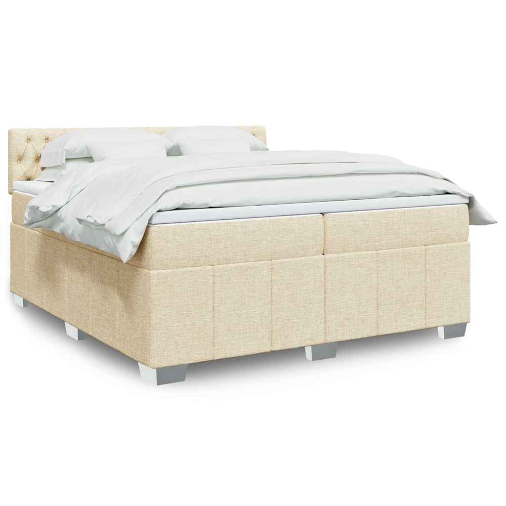 Boxspringbett Mit Matratze Stoff Creme