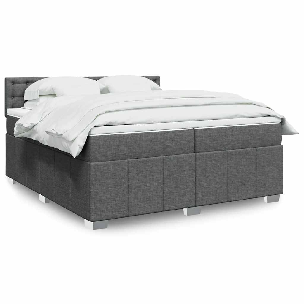 Boxspringbett Mit Matratze Stoff Dunkelgrau