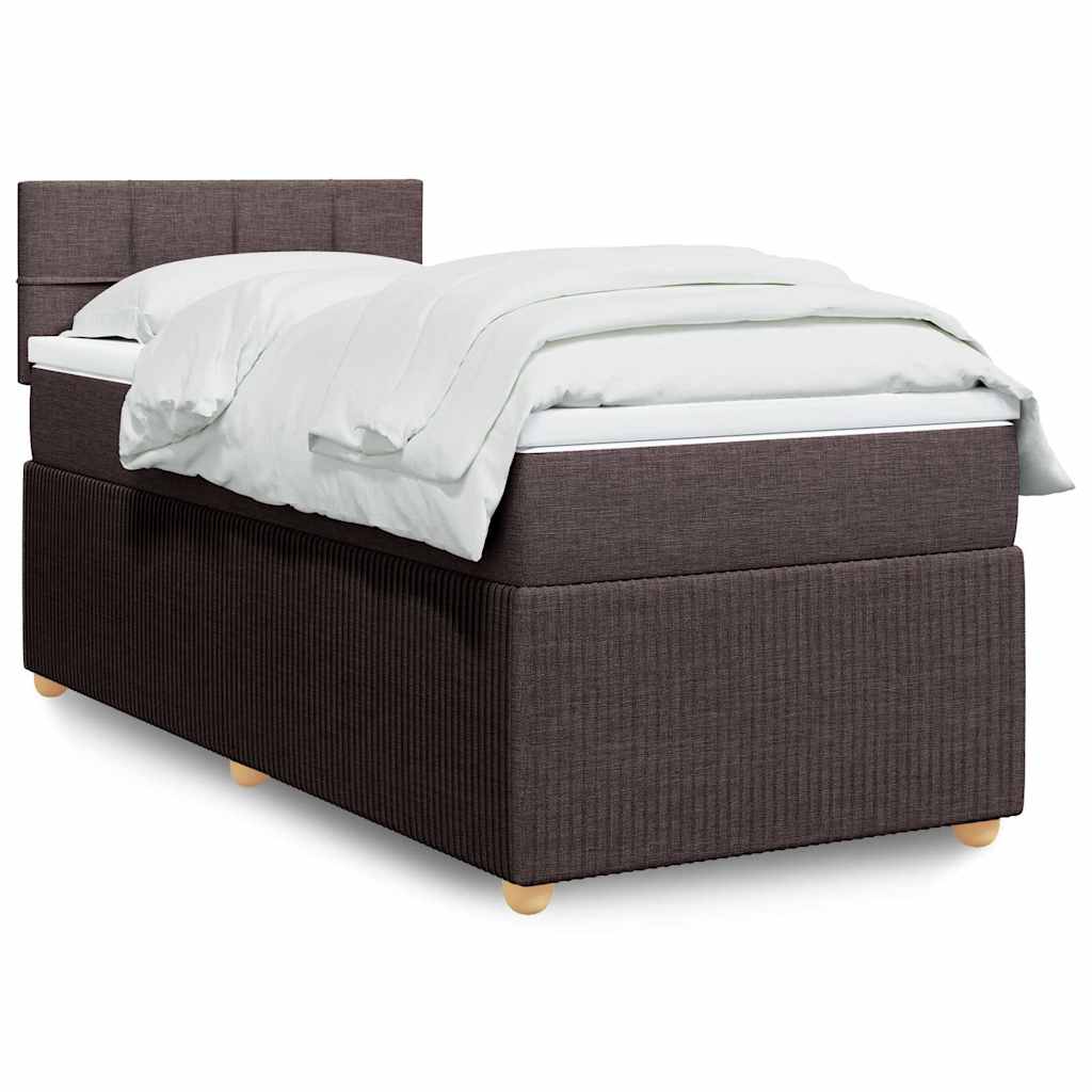 Boxspringbett Mit Matratze Stoff Dunkelbraun