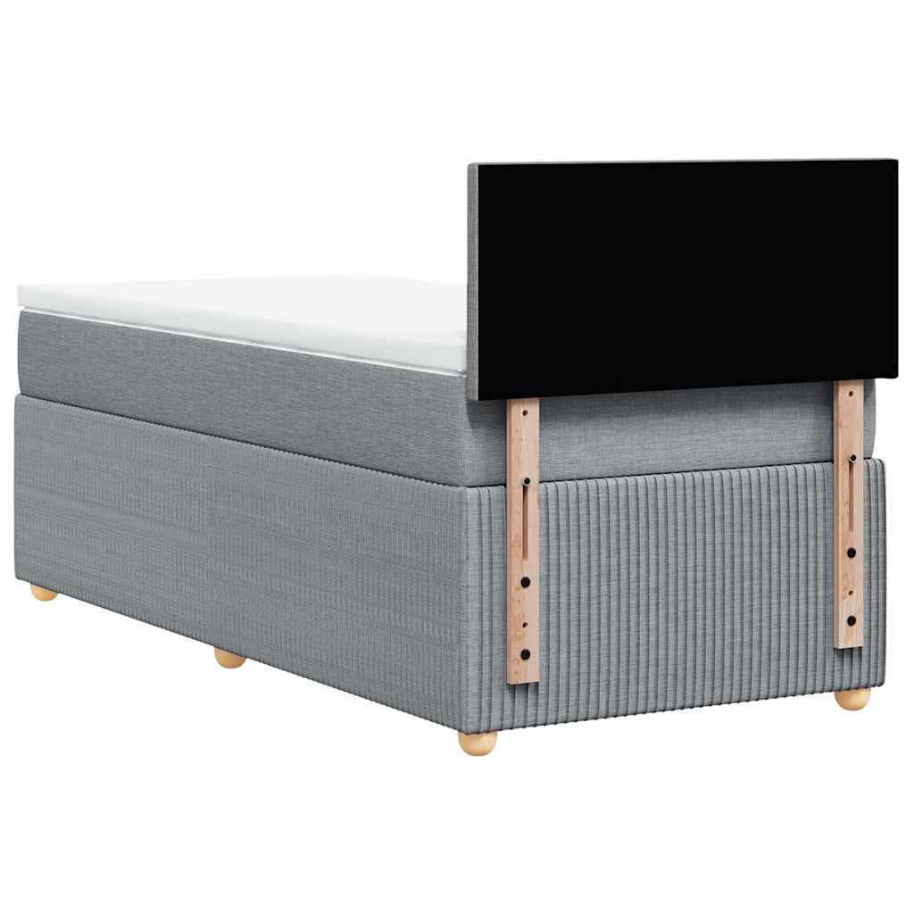 Boxspringbett Mit Matratze Stoff Hellgrau