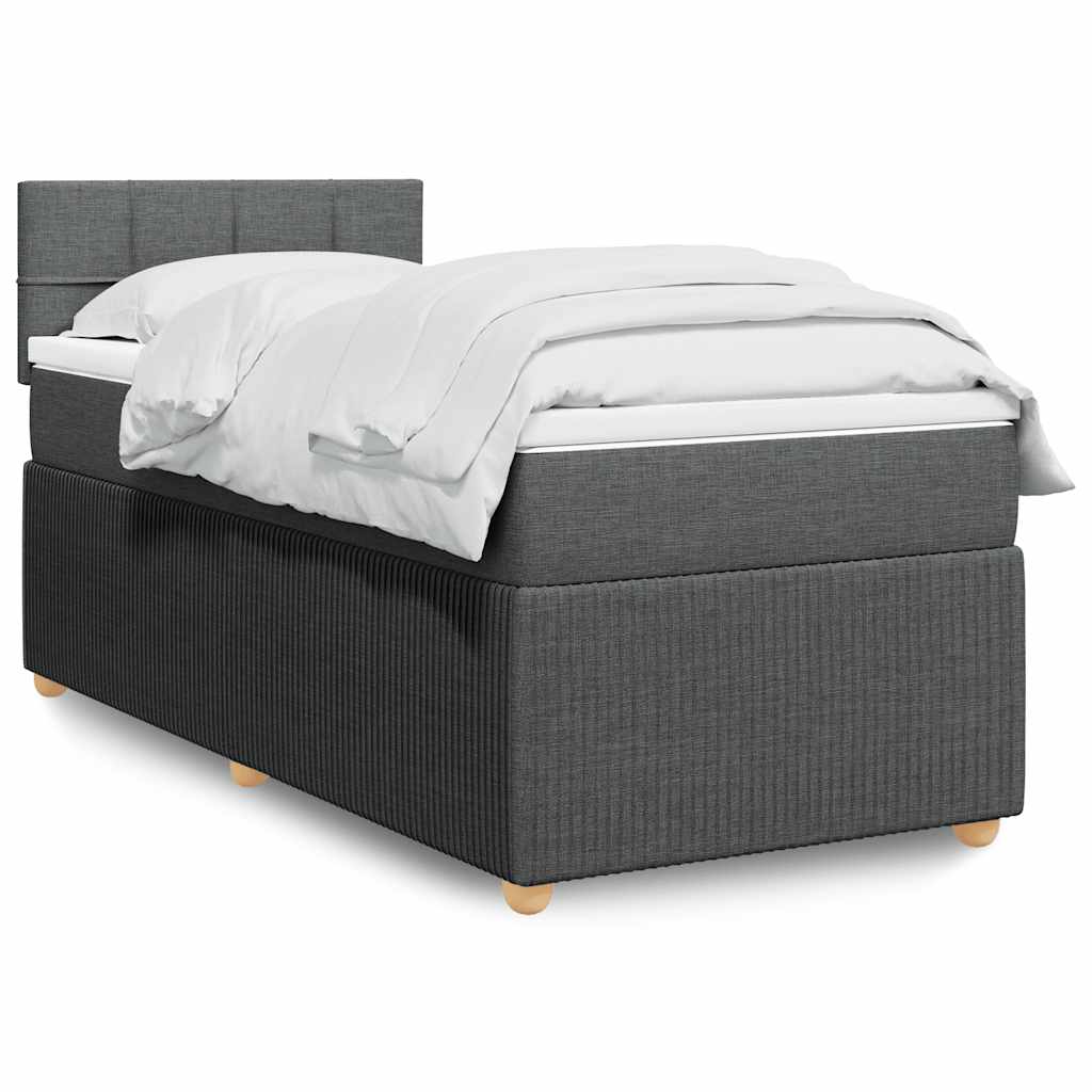 Boxspringbett Mit Matratze Stoff Dunkelgrau