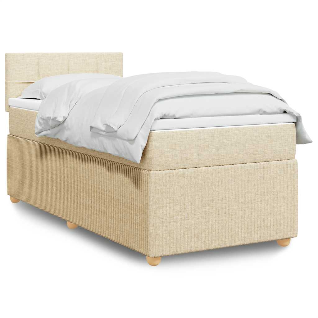 Boxspringbett Mit Matratze Stoff Creme