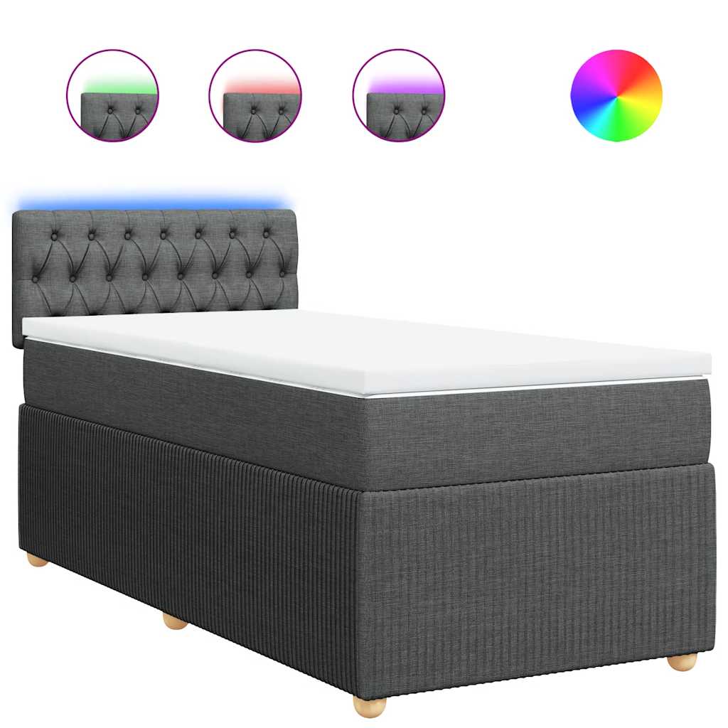 Boxspringbett Mit Matratze Stoff Dunkelgrau