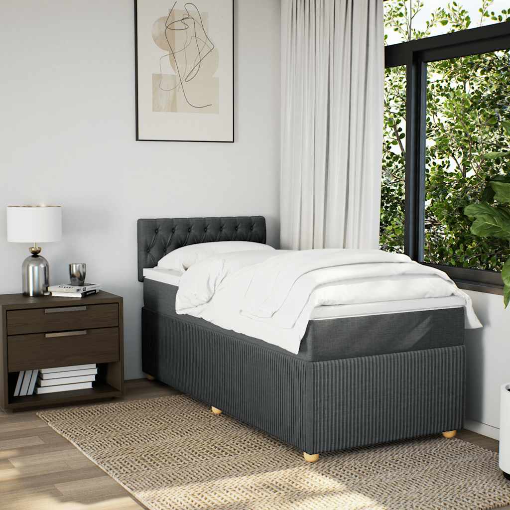 Boxspringbett Mit Matratze Stoff Dunkelgrau
