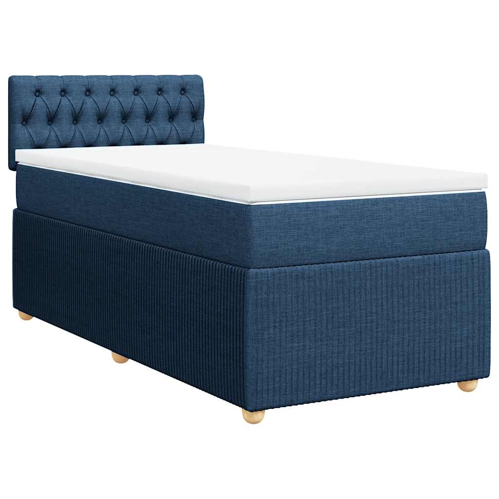Boxspringbett Mit Matratze Stoff Blau
