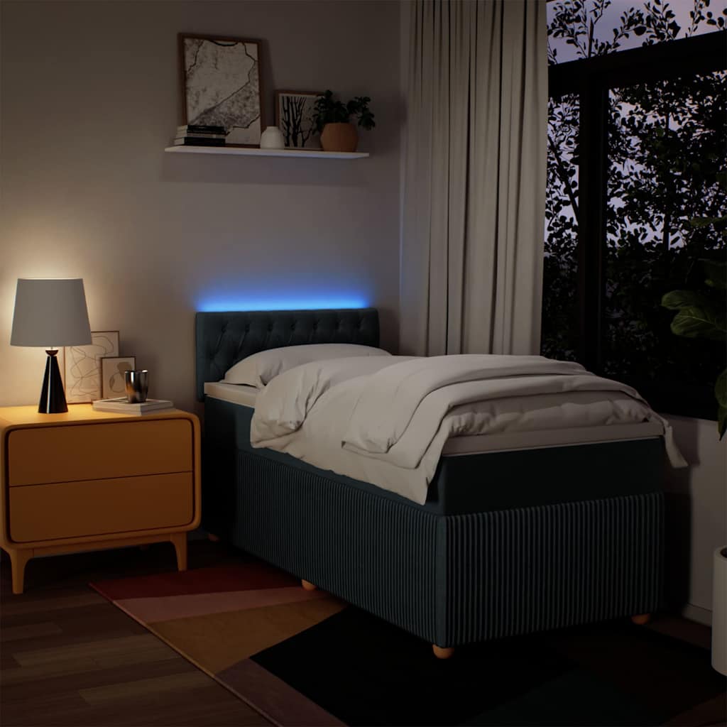 Boxspringbett Mit Matratze Stoff Blau