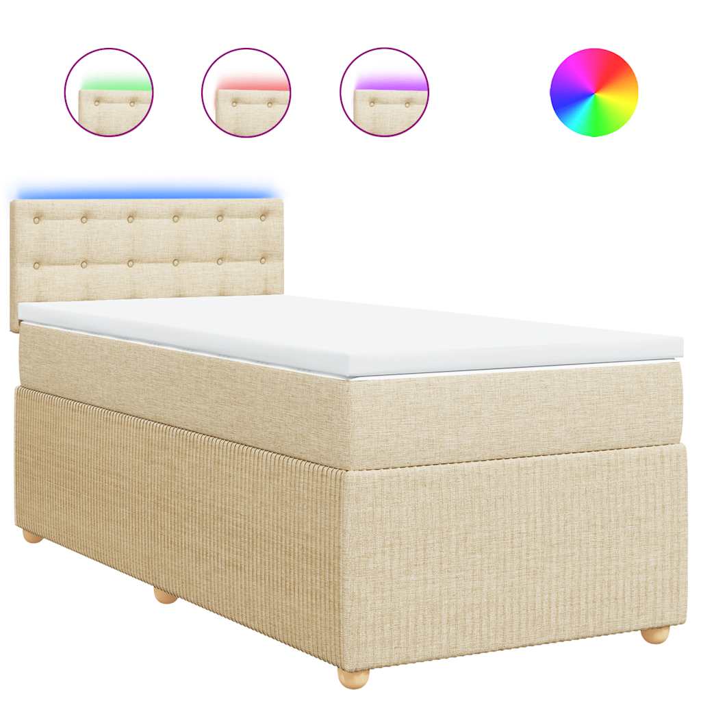 Boxspringbett Mit Matratze Stoff Creme