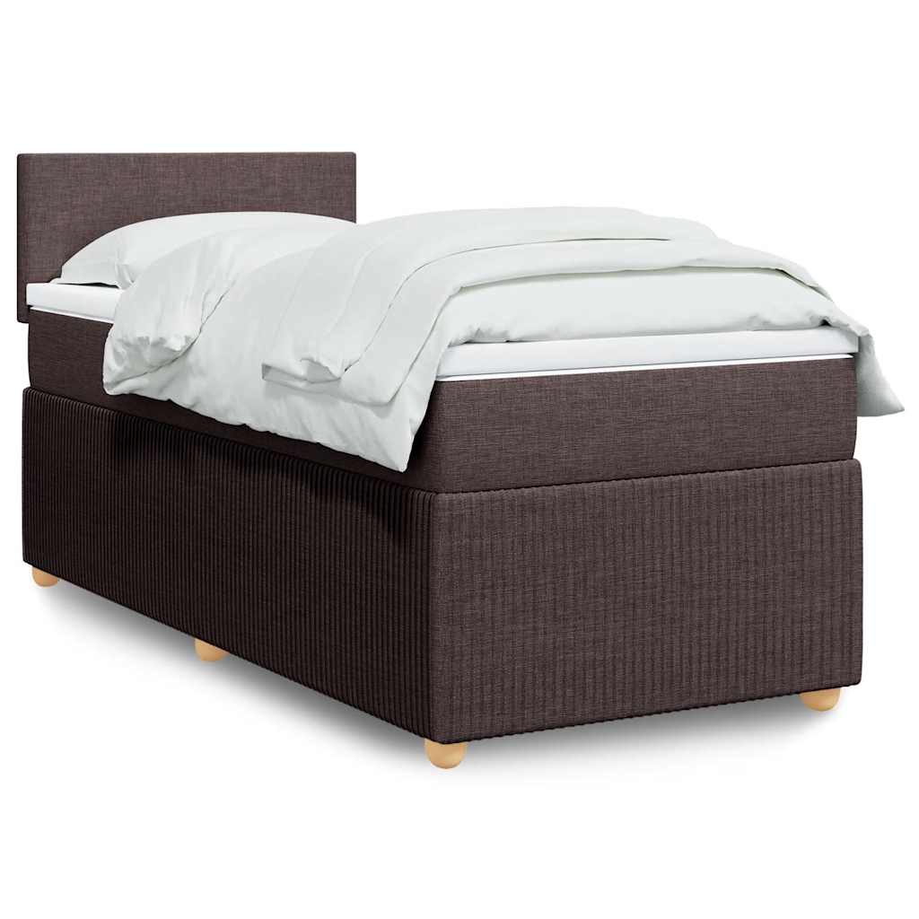 Boxspringbett Mit Matratze Stoff Dunkelbraun
