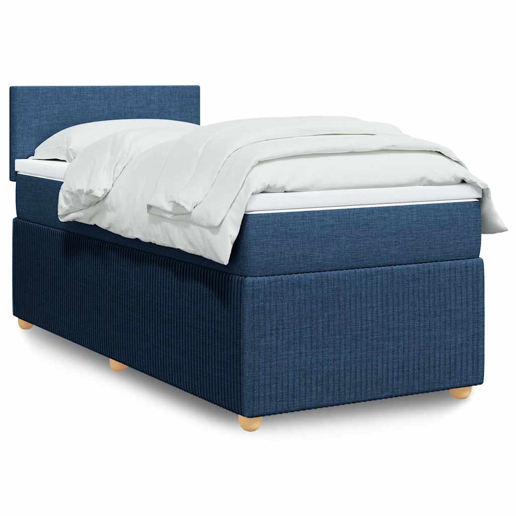 Boxspringbett Mit Matratze Stoff Blau
