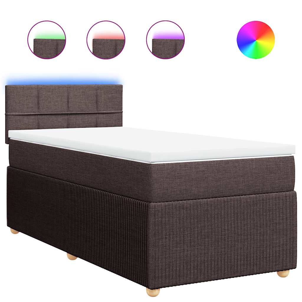 Boxspringbett Mit Matratze Stoff Dunkelbraun