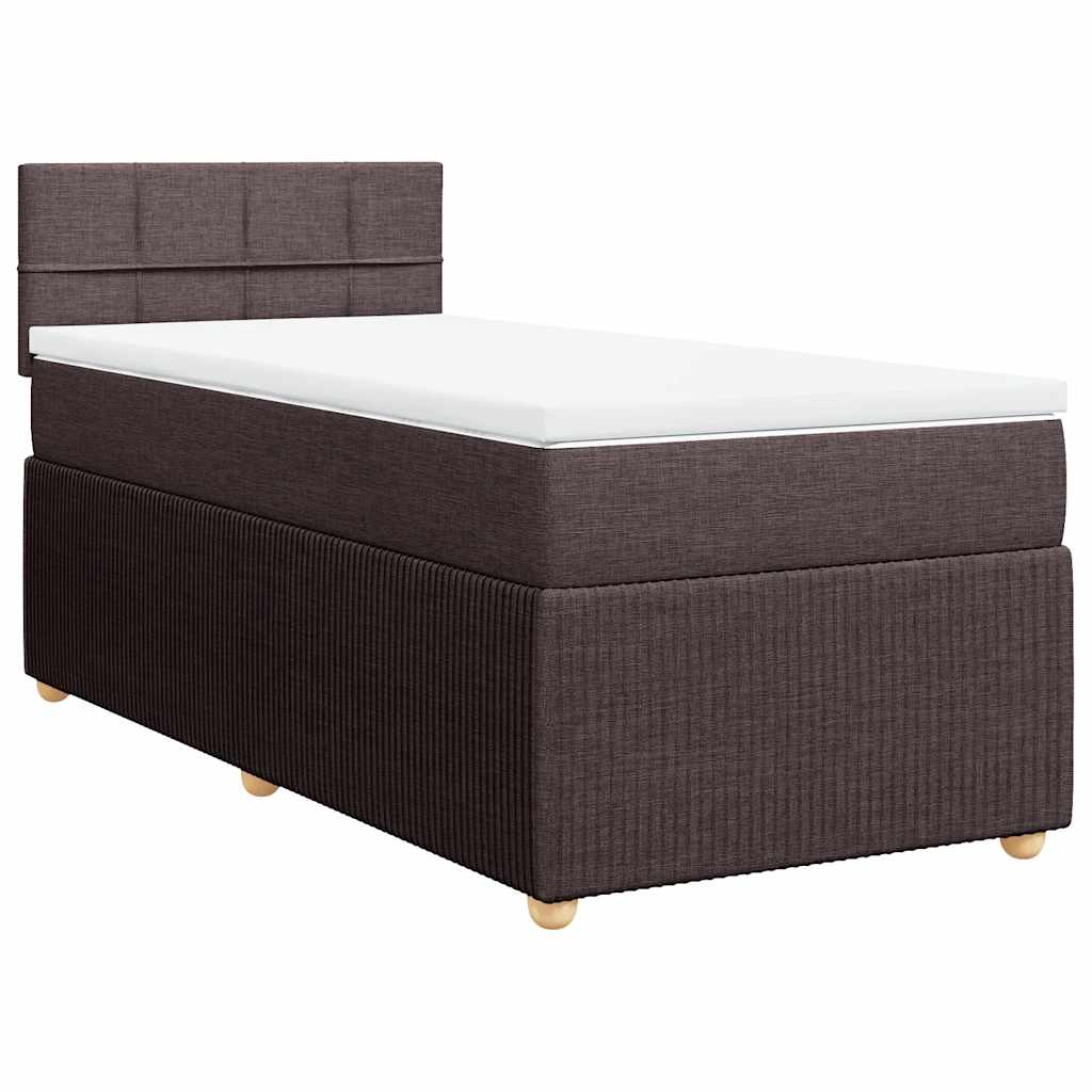 Boxspringbett Mit Matratze Stoff Dunkelbraun