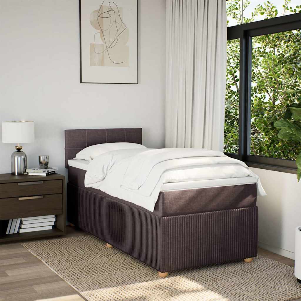 Boxspringbett Mit Matratze Stoff Dunkelbraun
