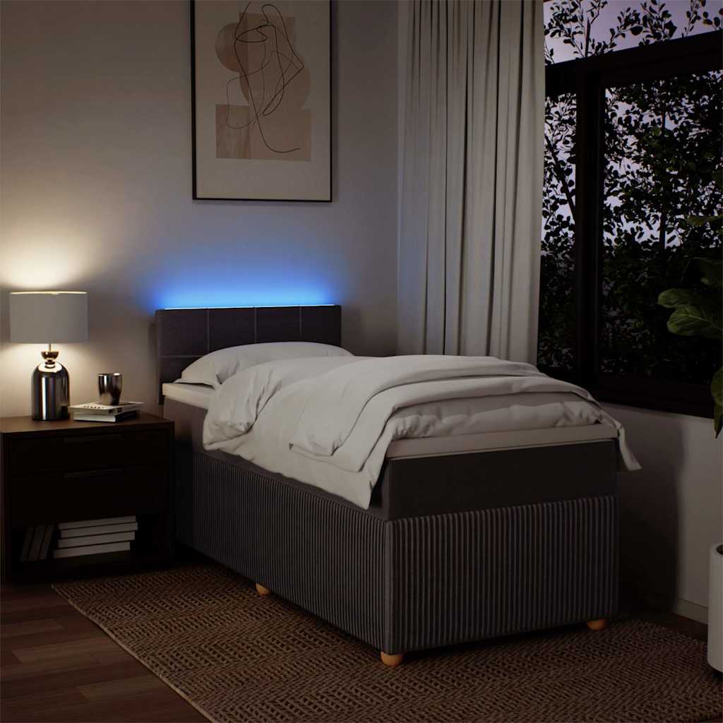 Boxspringbett Mit Matratze Stoff Dunkelbraun