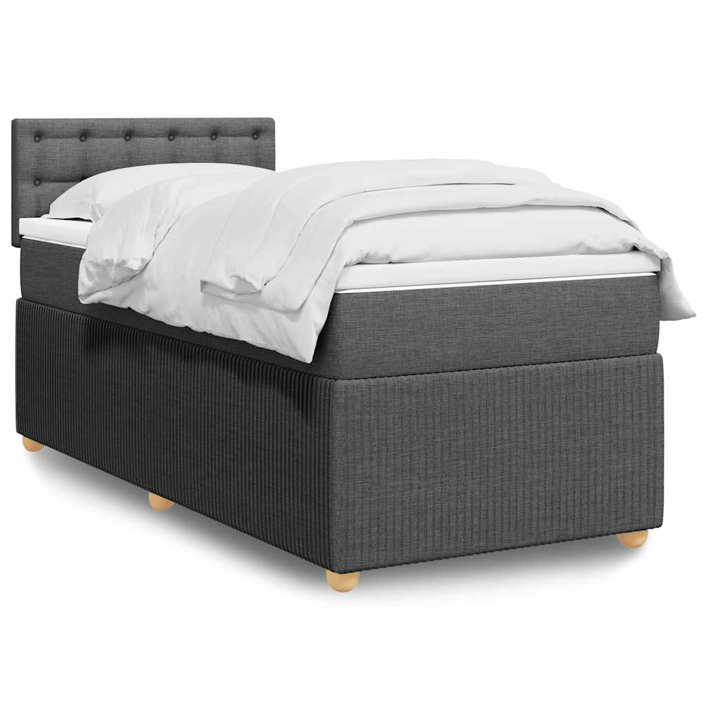 Boxspringbett Mit Matratze Stoff Dunkelgrau