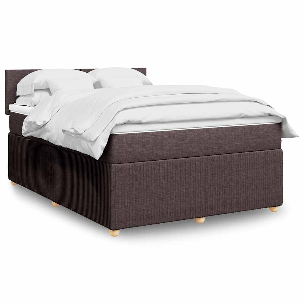 Boxspringbett Mit Matratze Stoff Dunkelbraun