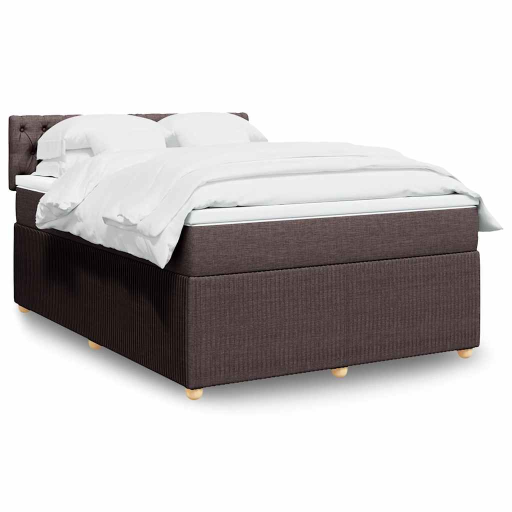 Boxspringbett Mit Matratze Stoff Dunkelbraun