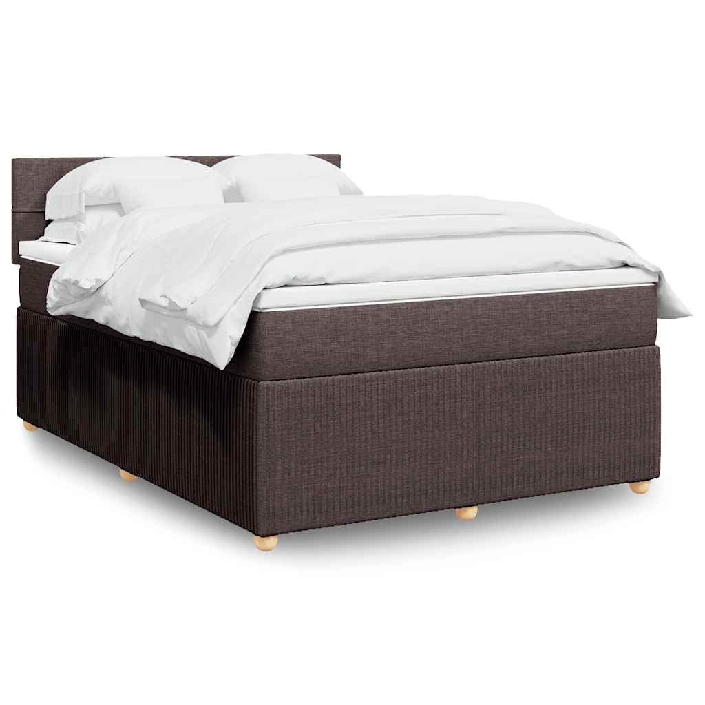 Boxspringbett Mit Matratze Stoff Dunkelbraun