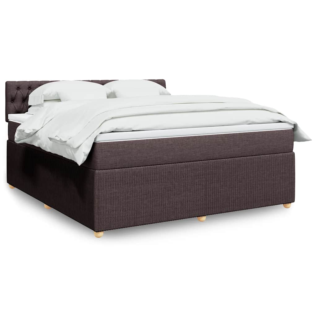 Boxspringbett Mit Matratze Stoff Dunkelbraun
