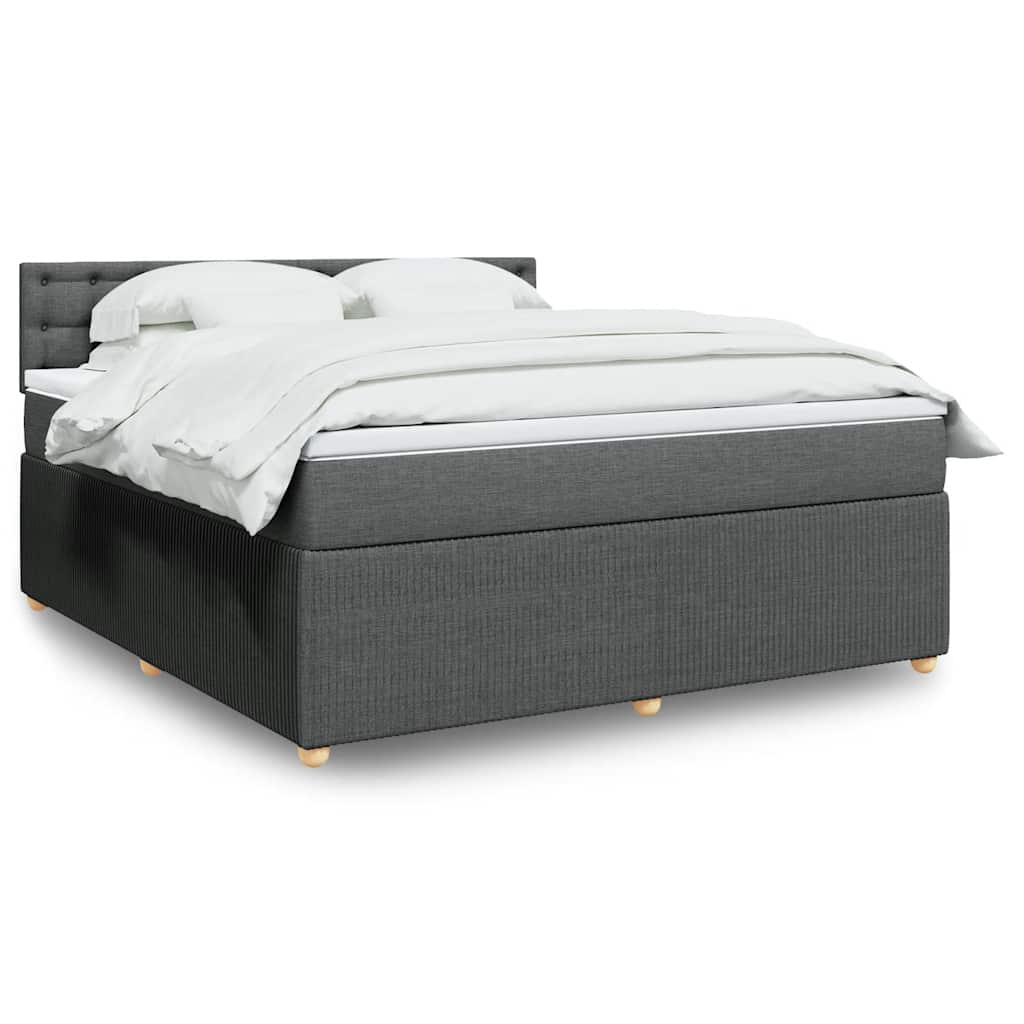 Boxspringbett Mit Matratze Stoff Dunkelgrau