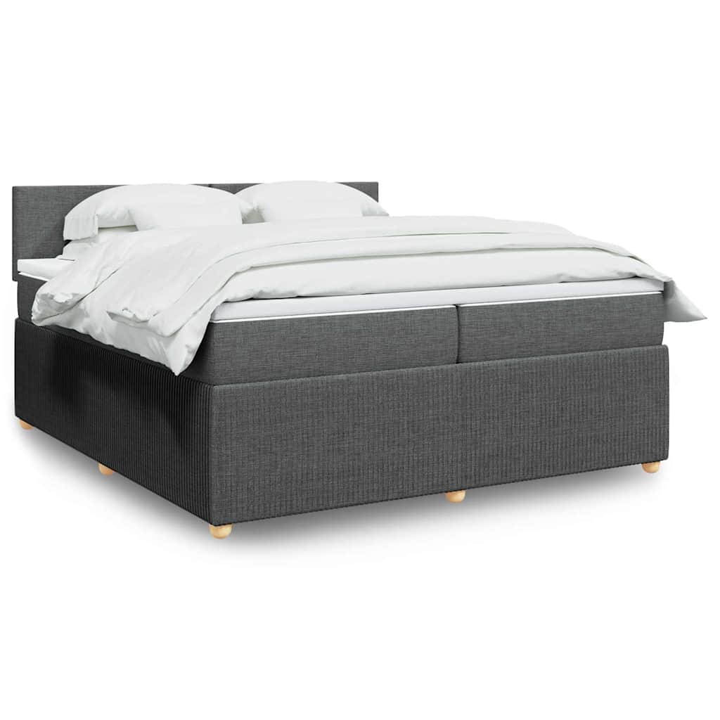 Boxspringbett Mit Matratze Stoff Dunkelgrau