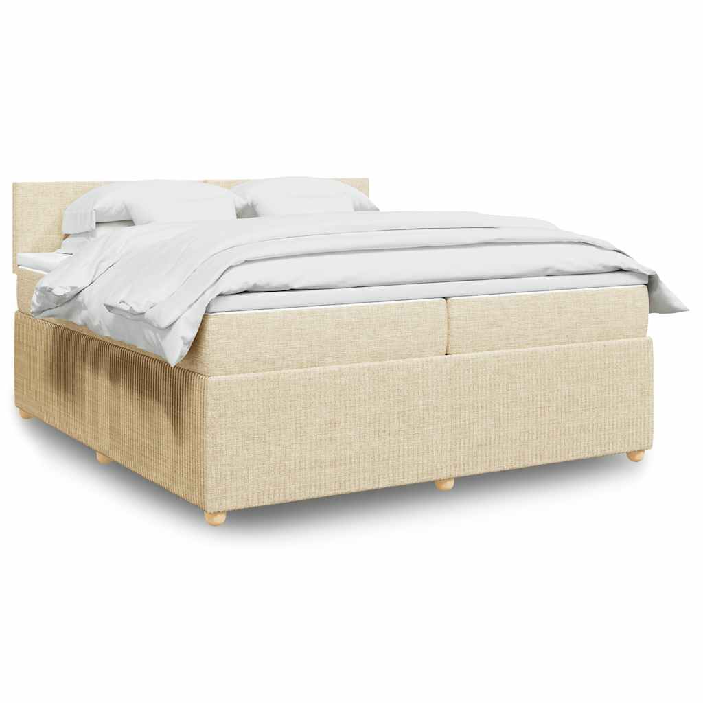 Boxspringbett Mit Matratze Stoff Creme
