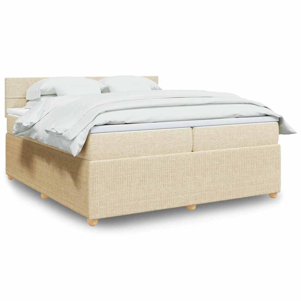 Boxspringbett Mit Matratze Stoff Creme