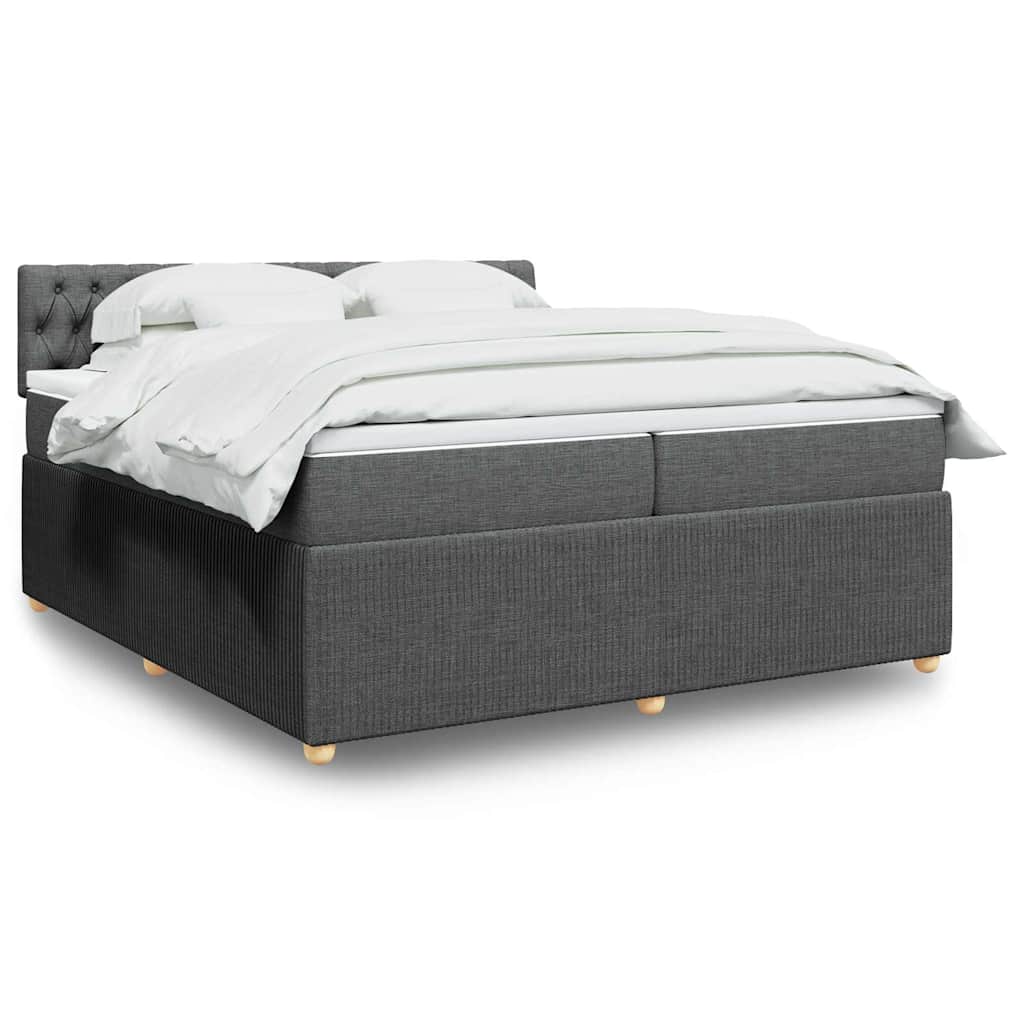 Boxspringbett Mit Matratze Stoff Dunkelgrau
