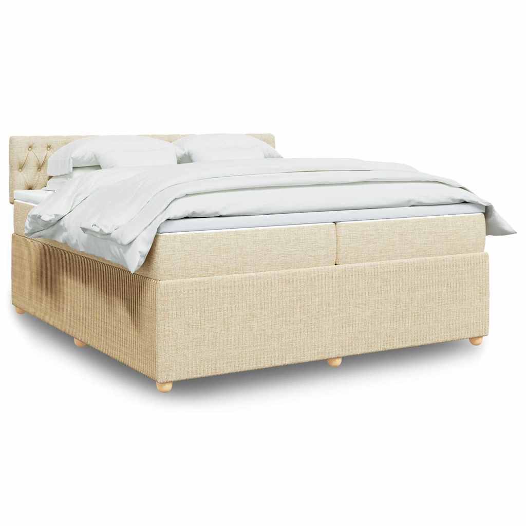 Boxspringbett Mit Matratze Stoff Creme