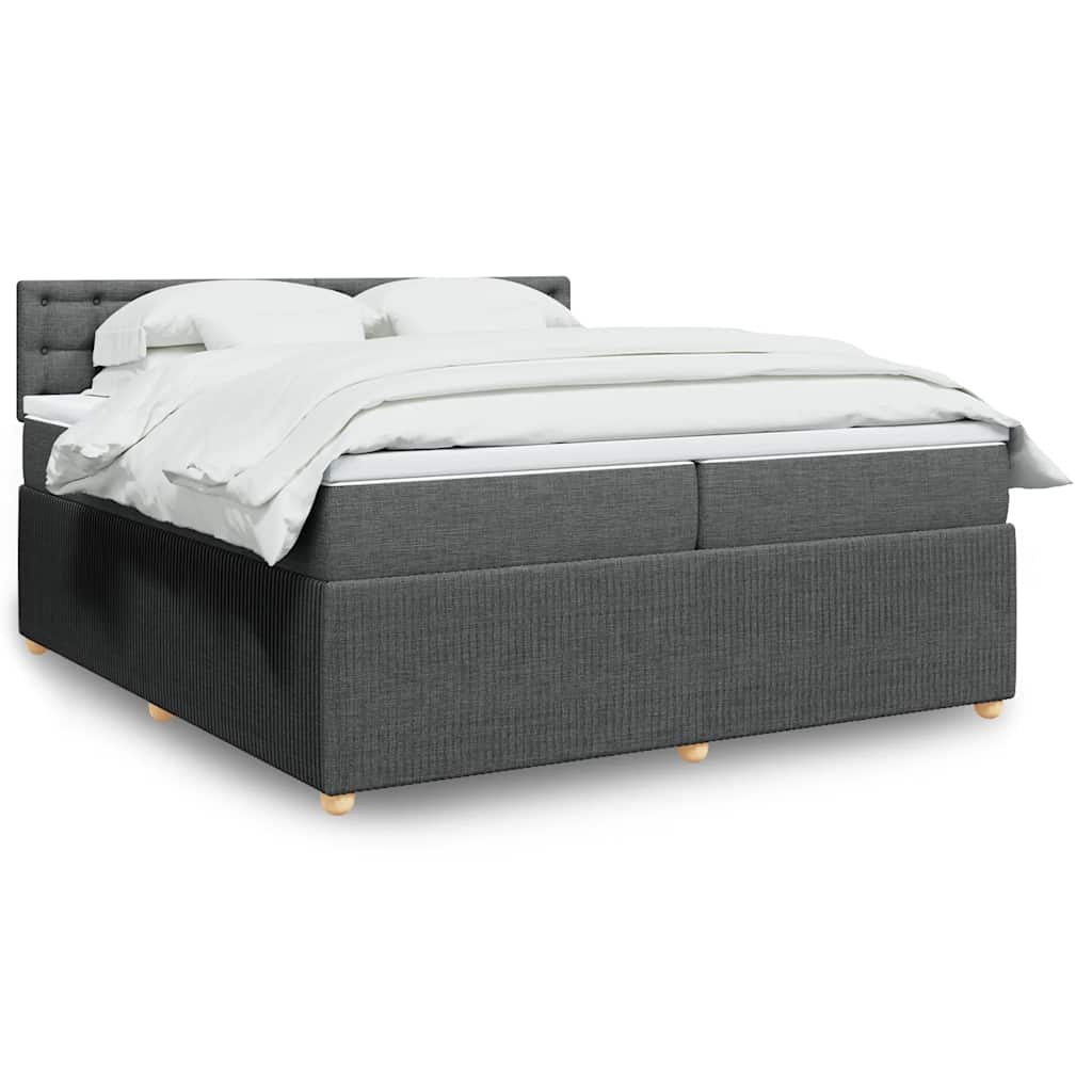 Boxspringbett Mit Matratze Stoff Dunkelgrau