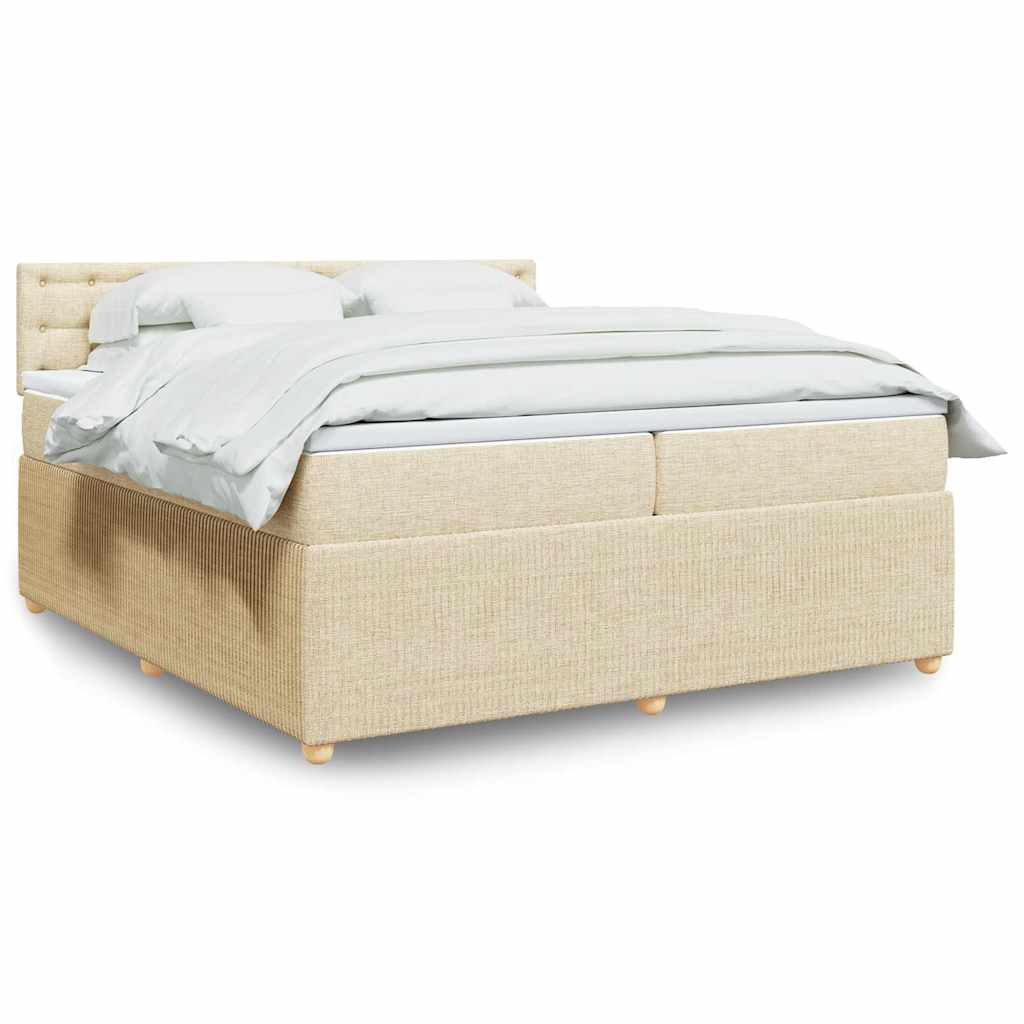 Boxspringbett Mit Matratze Stoff Creme